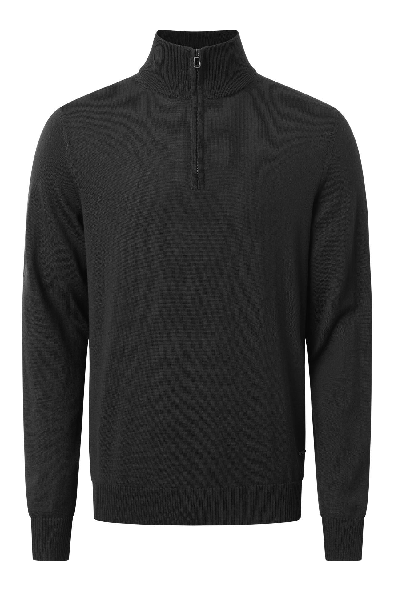 Strickpullover aus Schurwolle - 001 - Schwarz