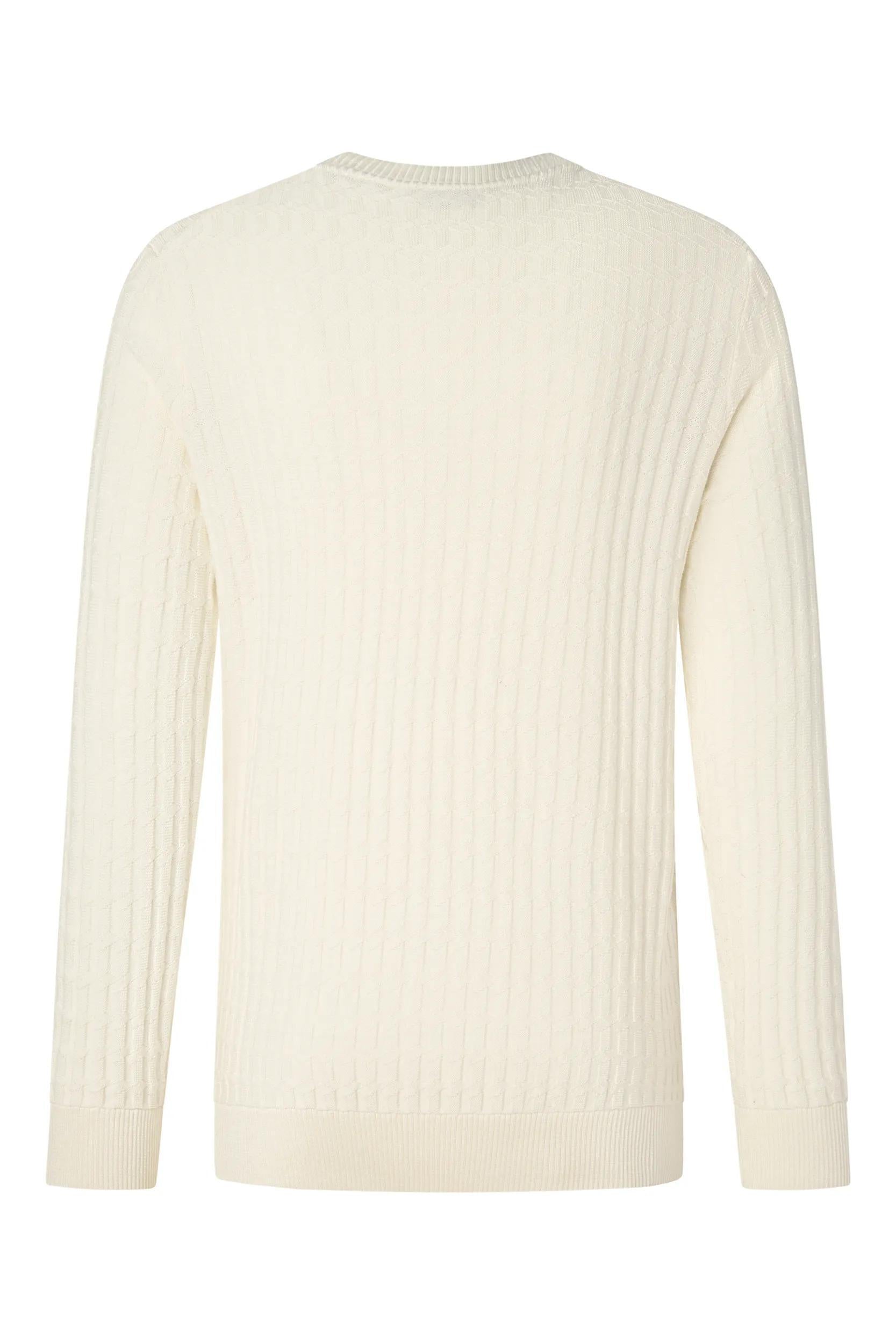 Strickpullover aus Baumwolle - 102 - Weiß