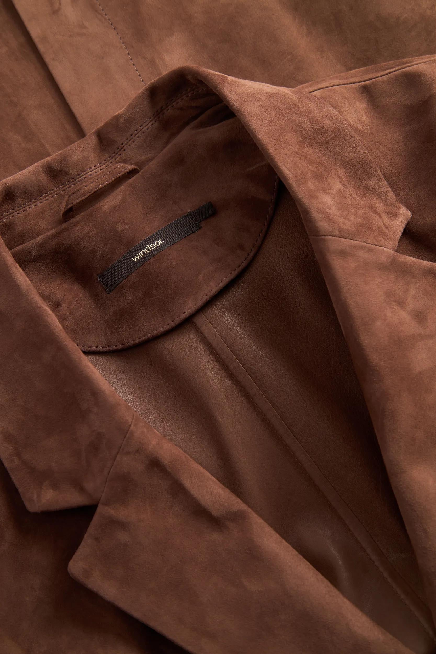 Blazer aus Veloursleder - Medium Brown 215 - Braun