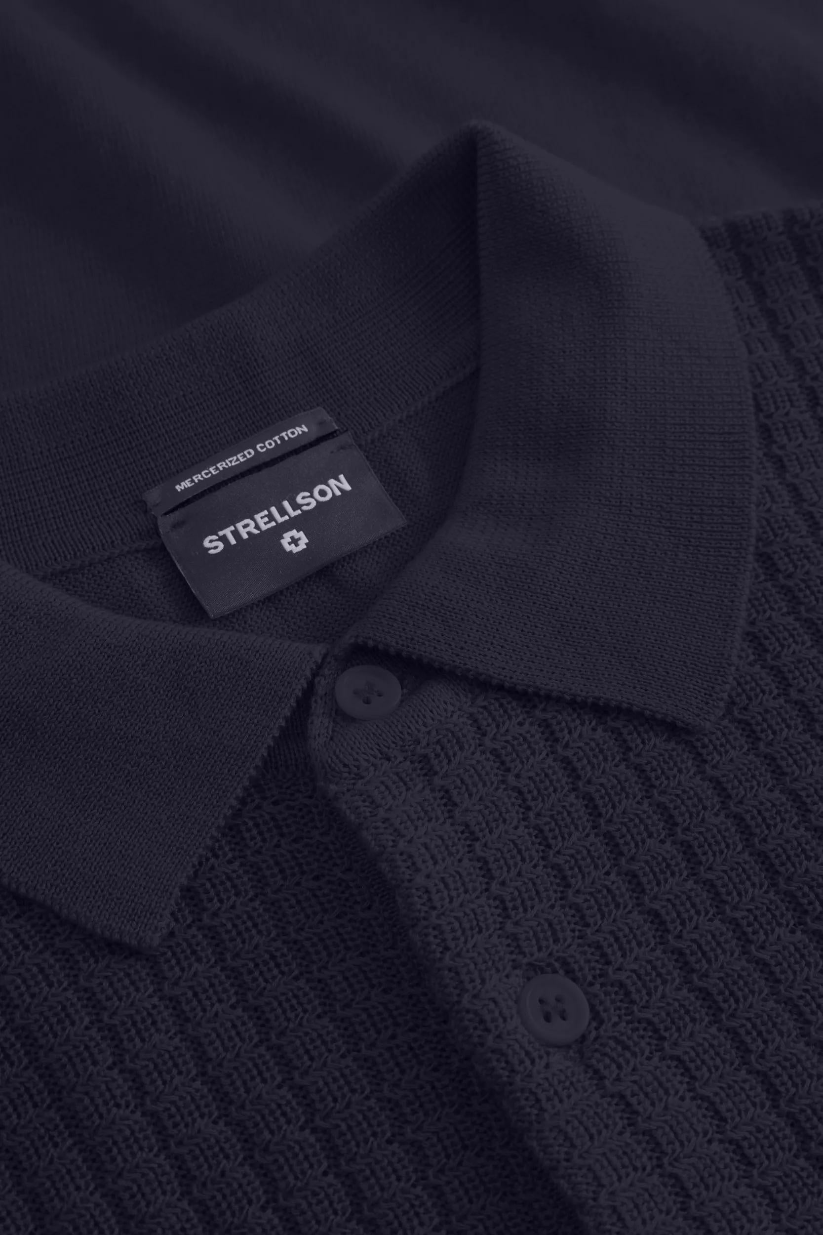 Strickpoloshirt ADRIAN aus Baumwolle - 402 - Blau