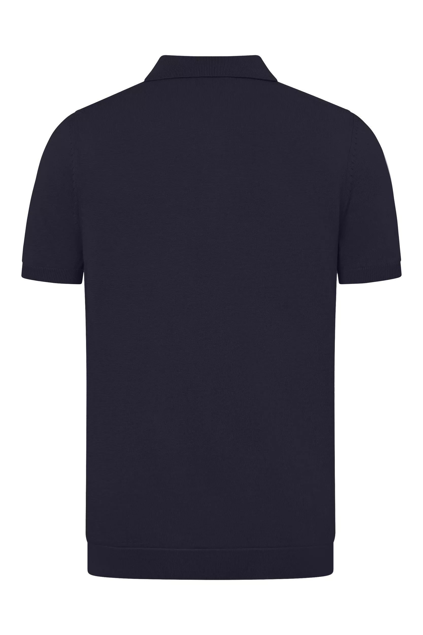 Strickpoloshirt ADRIAN aus Baumwolle - 402 - Blau