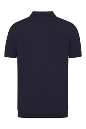 Strickpoloshirt ADRIAN aus Baumwolle - 402 - Blau