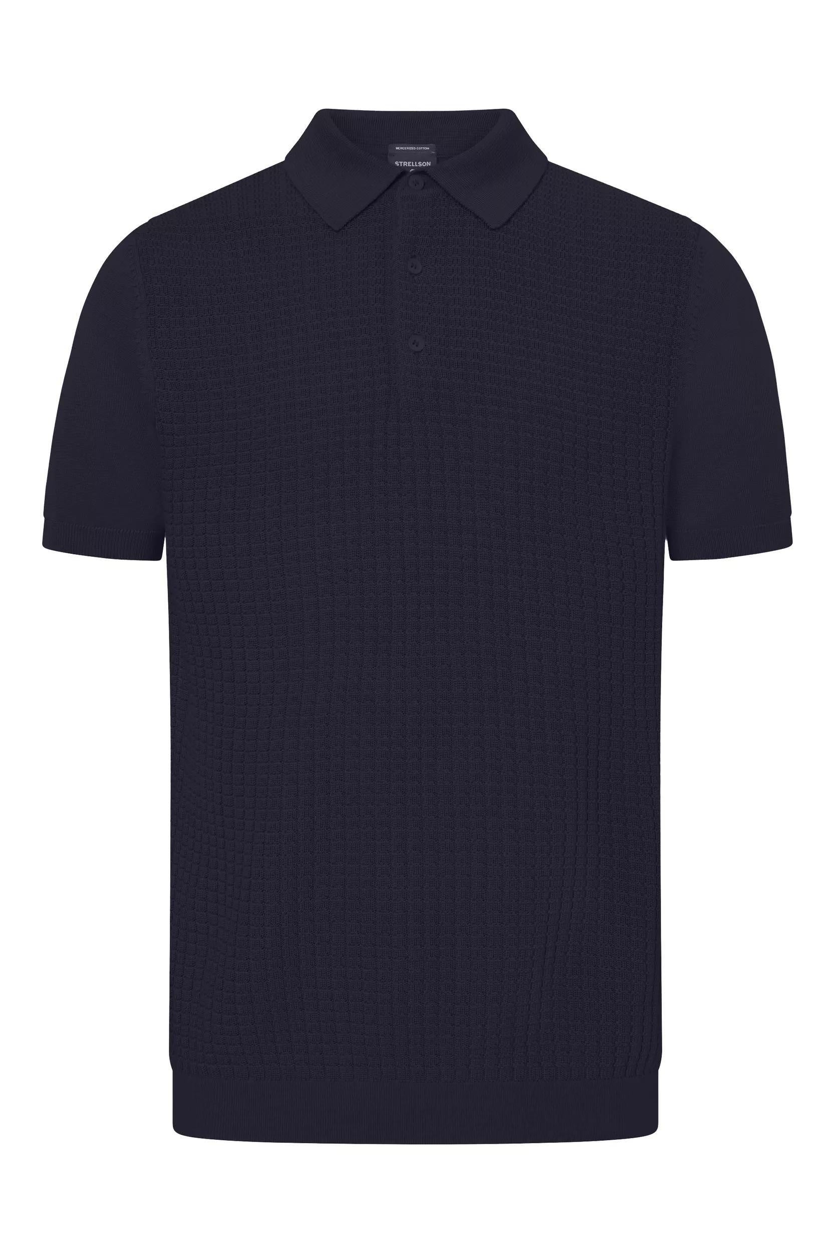 Strickpoloshirt ADRIAN aus Baumwolle - 402 - Blau