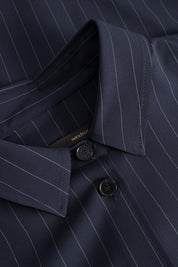 Hemdbluse aus Schurwolle - Navy - Blau