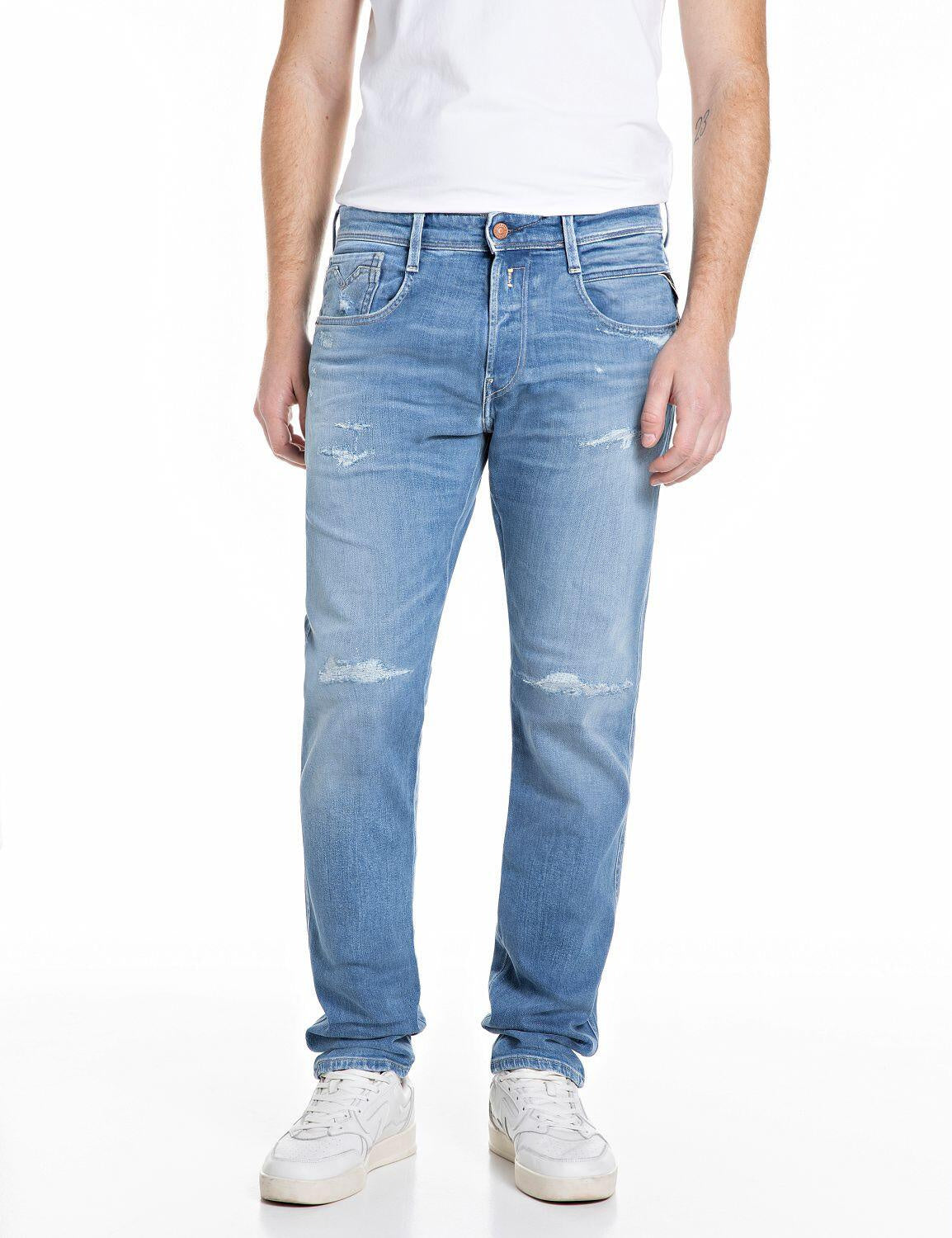 Jeans ANBASS Slim Fit - 009-MEDIUM BLUE - Blau
