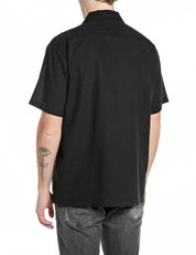 Freizeithemd aus Leinenmix - 098-BLACK - Schwarz