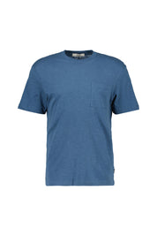 T-Shirt aus Leinenmix - 789-PETROL BLUE - Blau