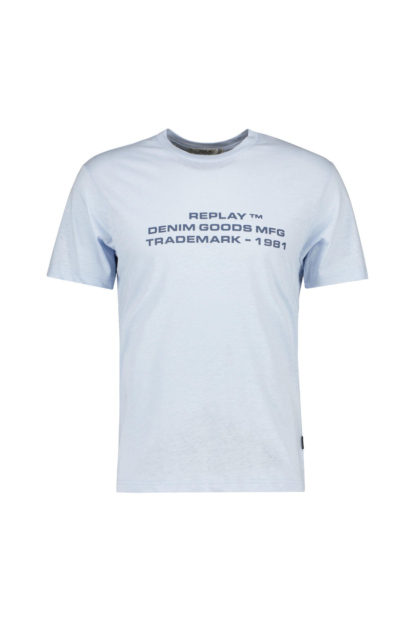 T-Shirt aus Baumwollmix - 583-LIGHT AZURE - Blau