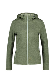 Fleecejacke meliert mit Kapuze - F845-AVOCADO MEL. - Grün