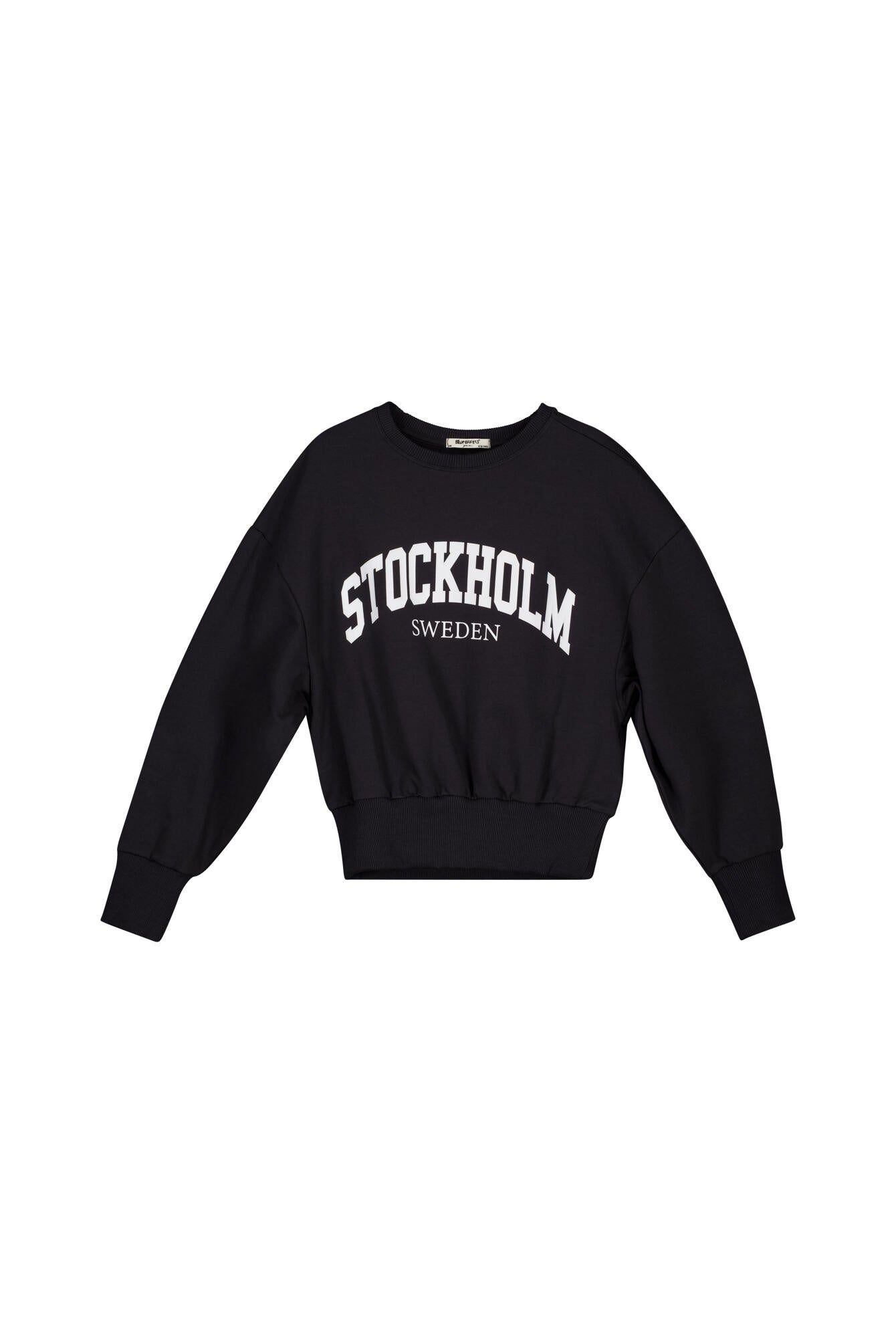 Sweatshirt aus Baumwolle - 8350 - Schwarz