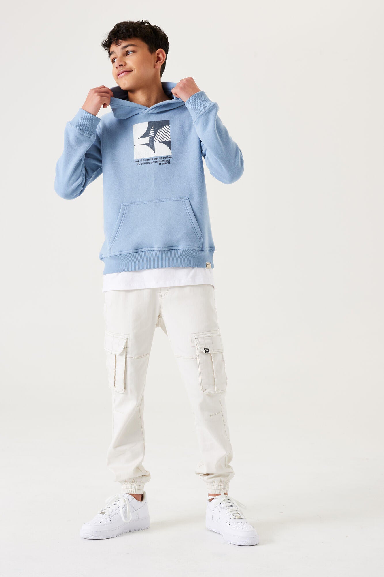 Sweathoodie mit Print - 4136 - Blau