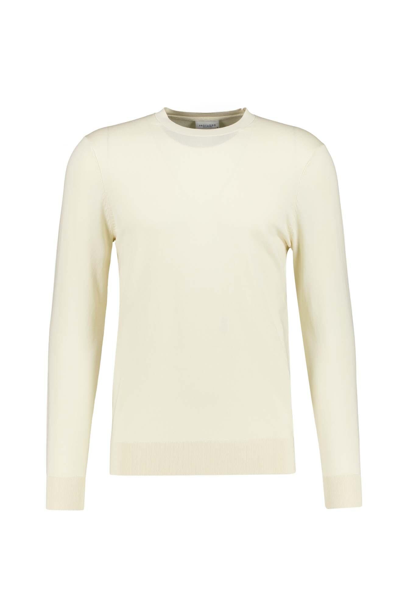 Strickpullover mit Rundhalsausschnitt - E - Creme