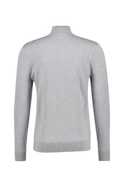 Strickpullover mit Troyerkragen - C1 - Grau