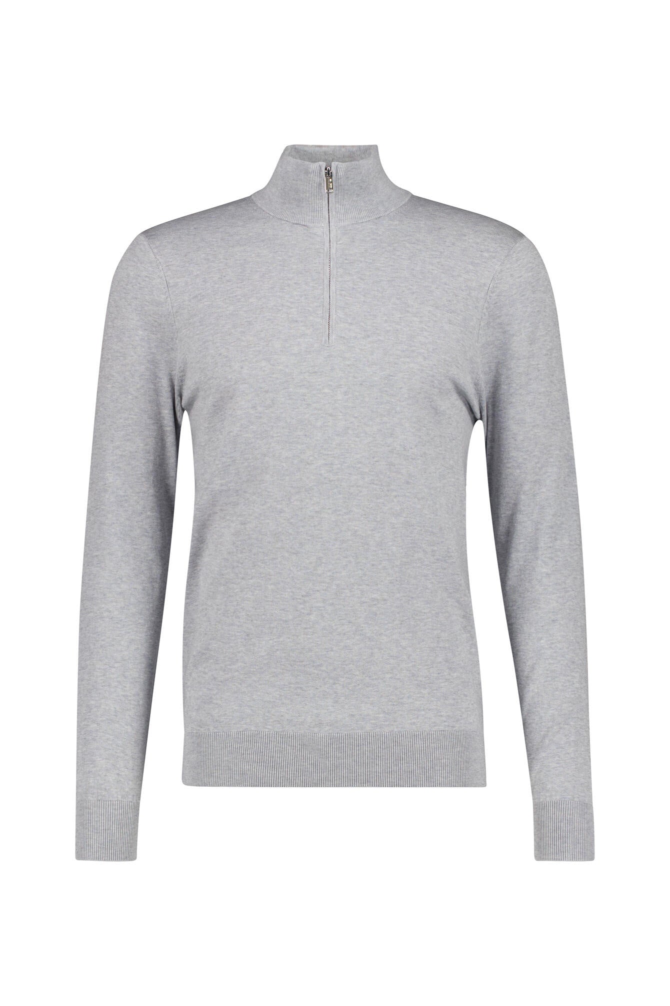 Strickpullover mit Troyerkragen - C1 - Grau