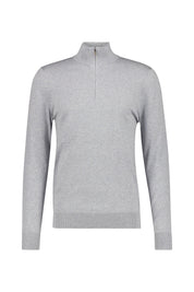 Strickpullover mit Troyerkragen - C1 - Grau