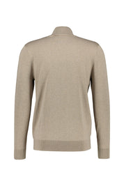 Strickpullover mit Troyerkragen - F - Braun