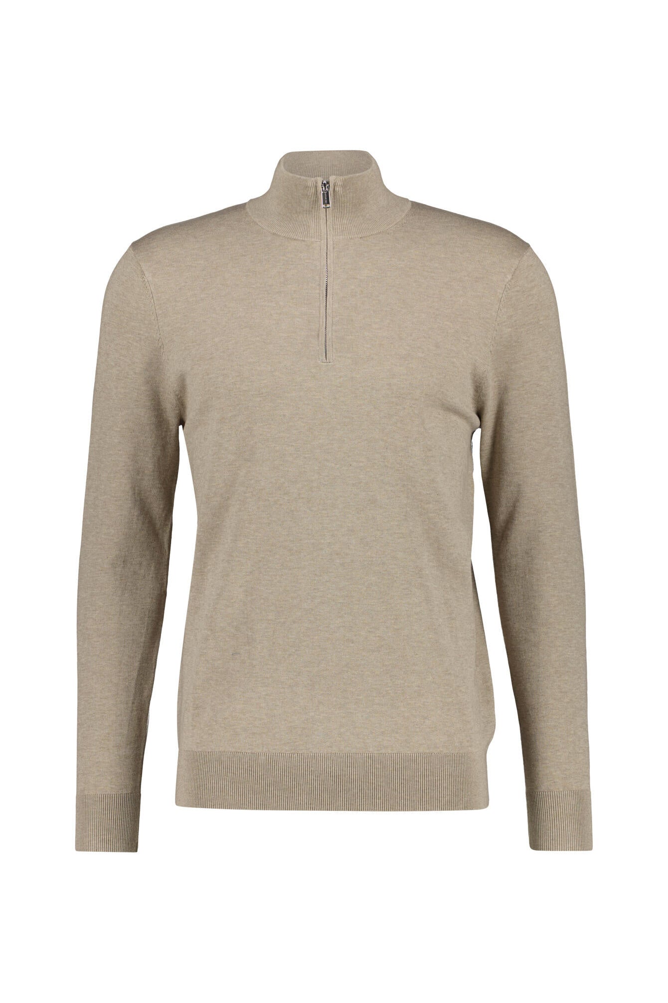 Strickpullover mit Troyerkragen - F - Braun