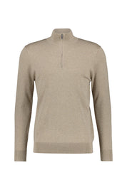 Strickpullover mit Troyerkragen - F - Braun