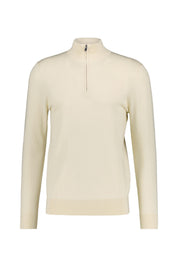 Strickpullover mit Troyerkragen - E - Creme