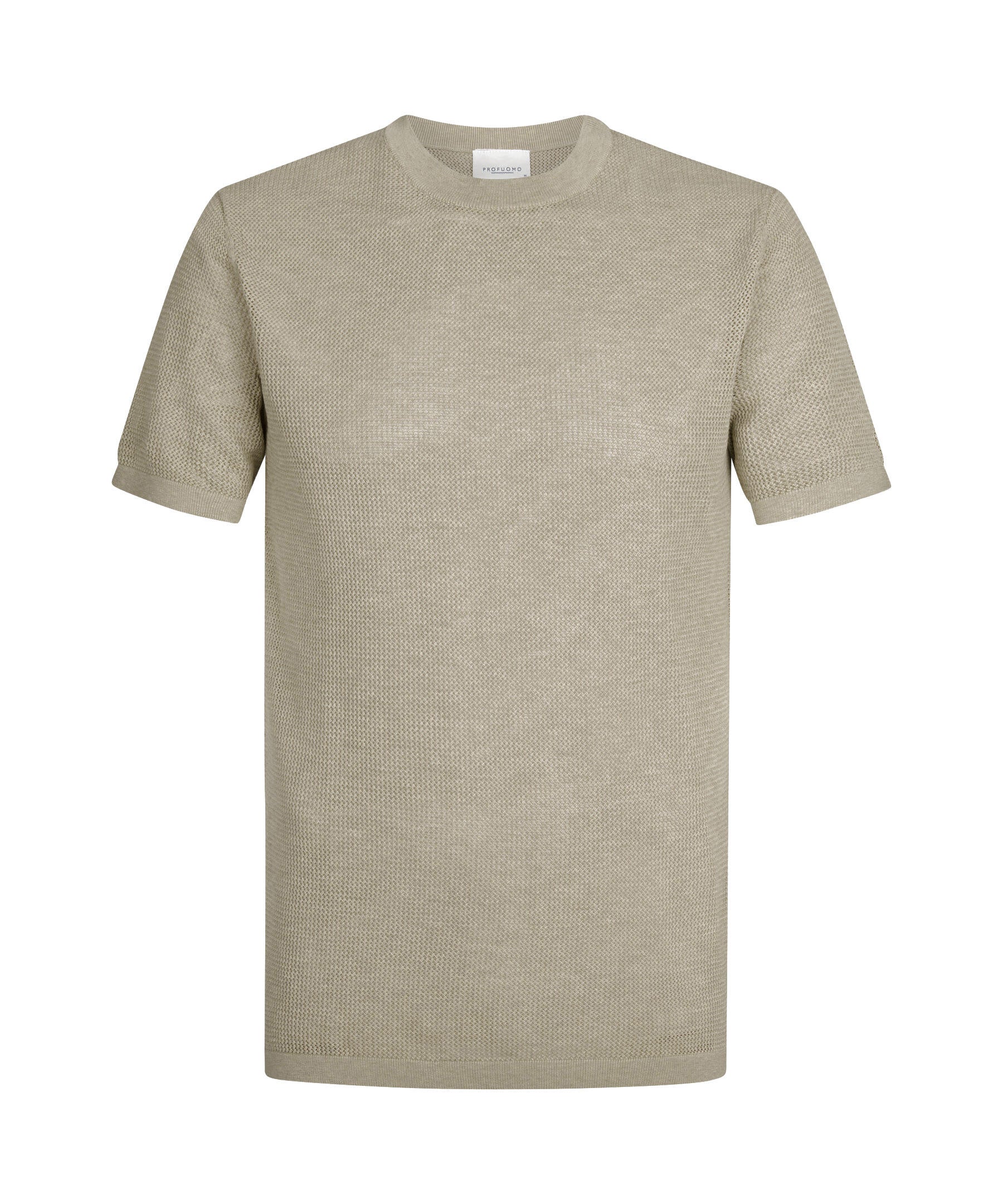 Stick-T-Shirt aus Baumwolle - F - Beige