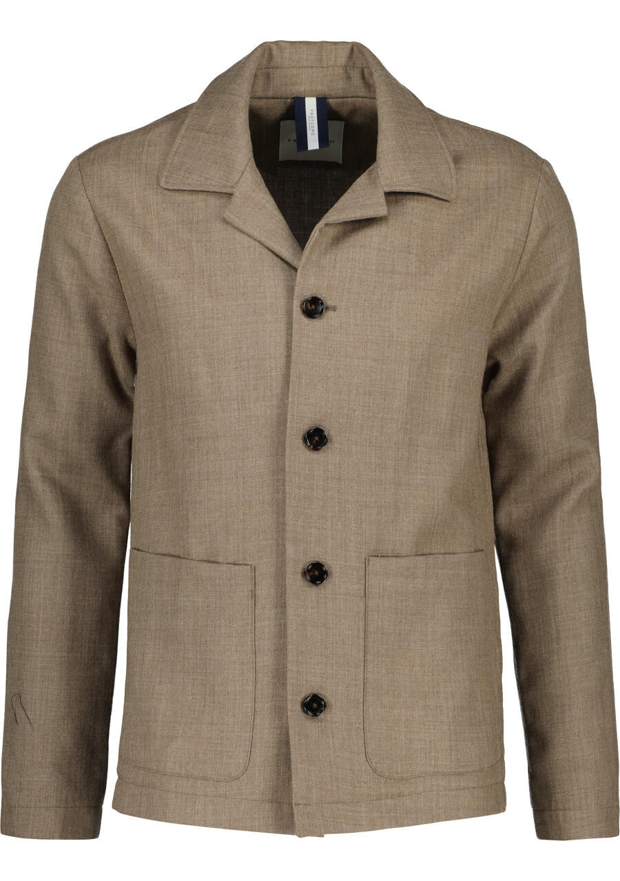 Overshirt aus Schurwolle - H - Braun