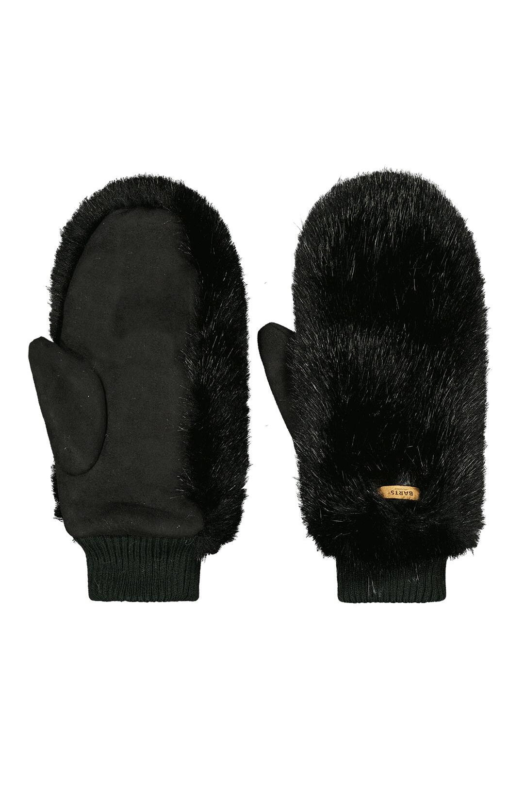 Kunstpelz-Fäustlinge - black - Schwarz