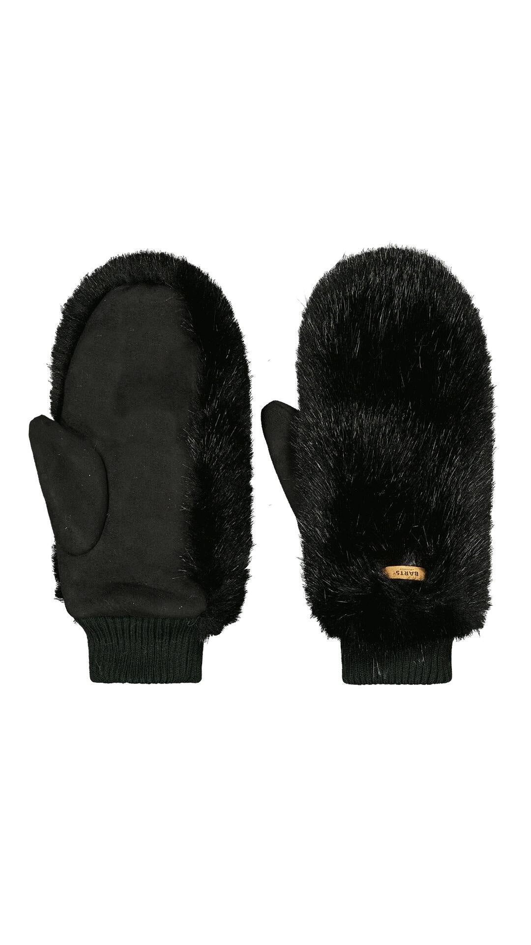 Kunstpelz-Fäustlinge - black - Schwarz