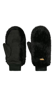 Kunstpelz-Fäustlinge - black - Schwarz