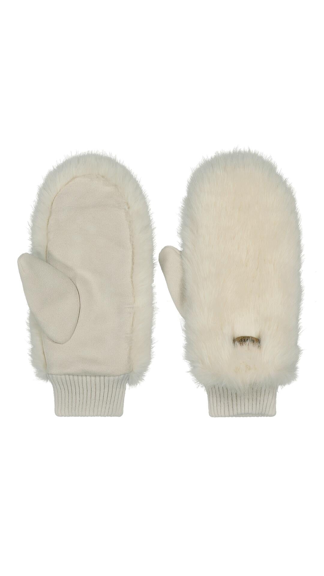 Kunstpelz-Fäustlinge - white - Creme