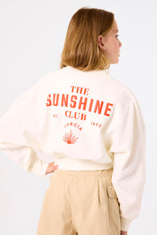 Sweatshirtjacke mit Print - 53 - Weiß