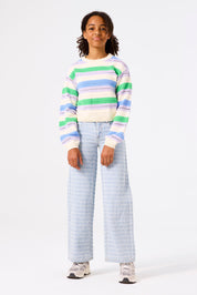 Gestreifter Strickpullover - 53 - Mehrfarbig