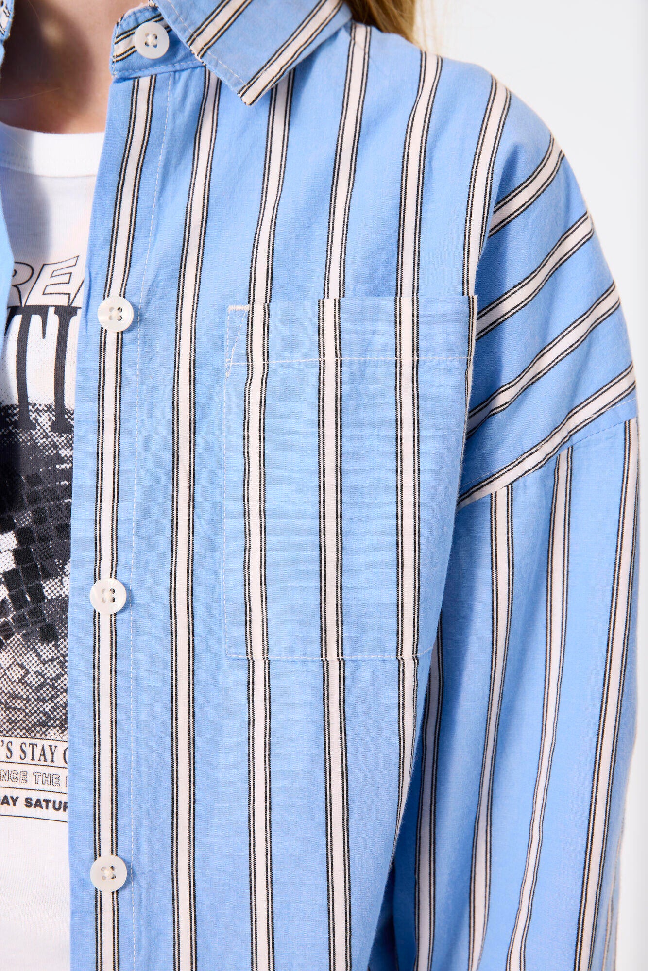 Bluse gestreift - 3702 - Blau