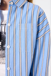 Bluse gestreift - 3702 - Blau