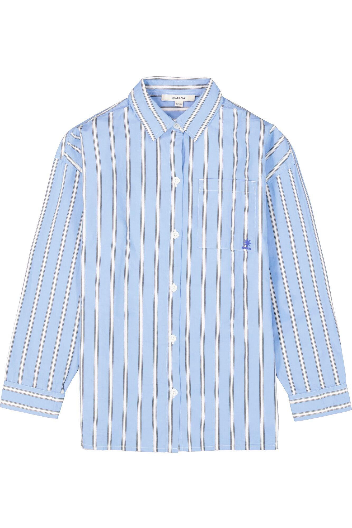 Bluse gestreift - 3702 - Blau