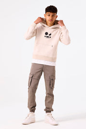 Sweathoodie mit Print - 1464 - Creme