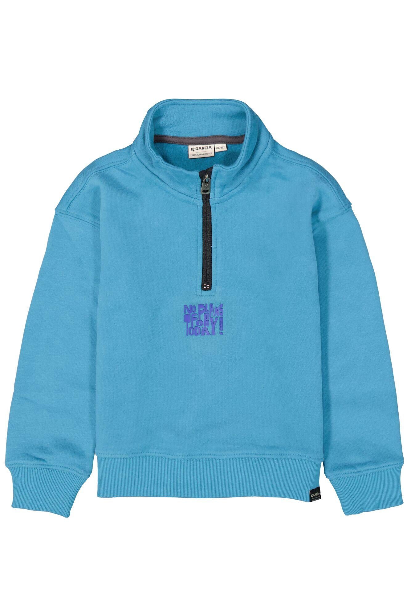 Sweatshirt aus Baumwollmix - 9872-retro blue - Blau