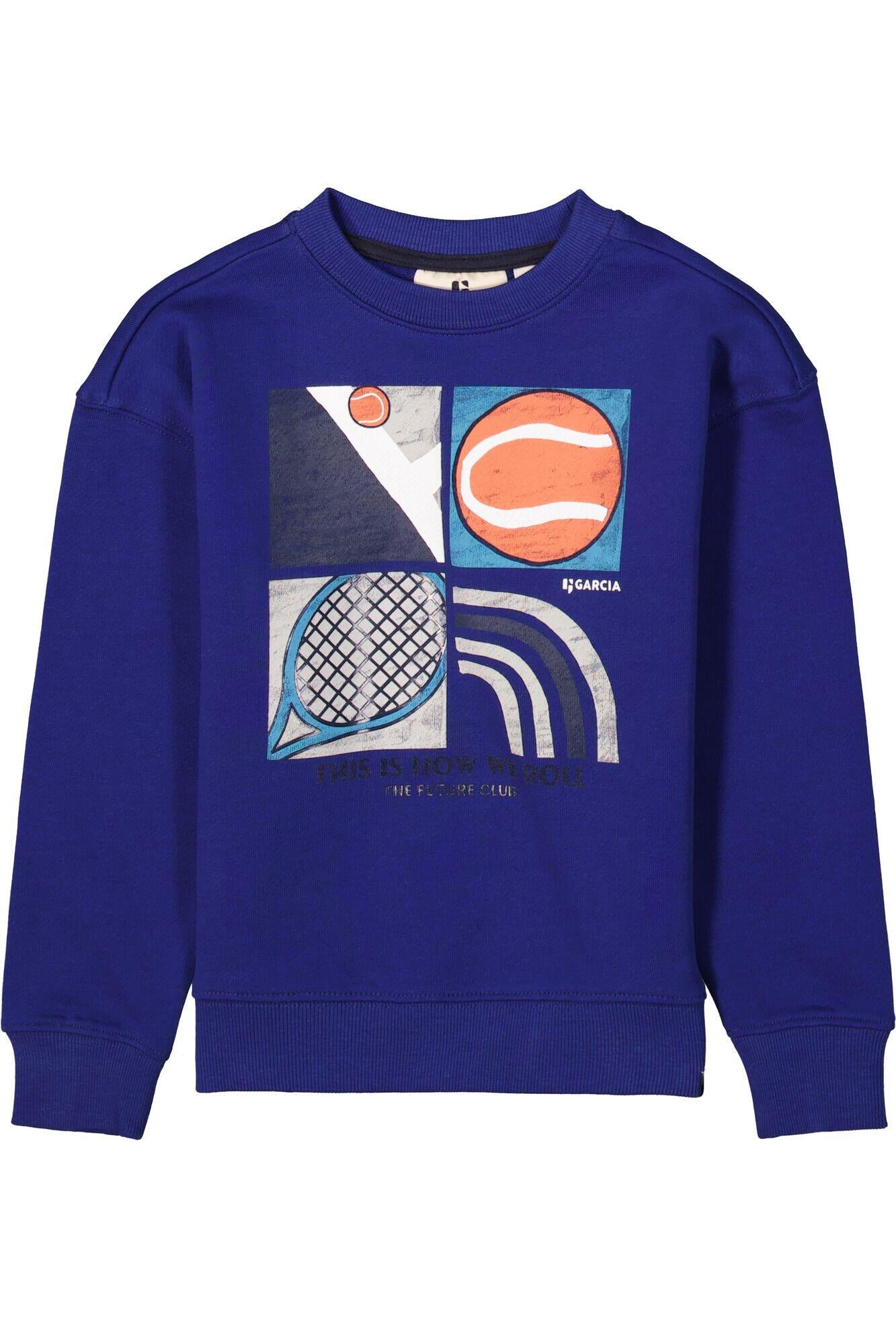 Sweatshirt aus Baumwolle - 7043-royal - Blau