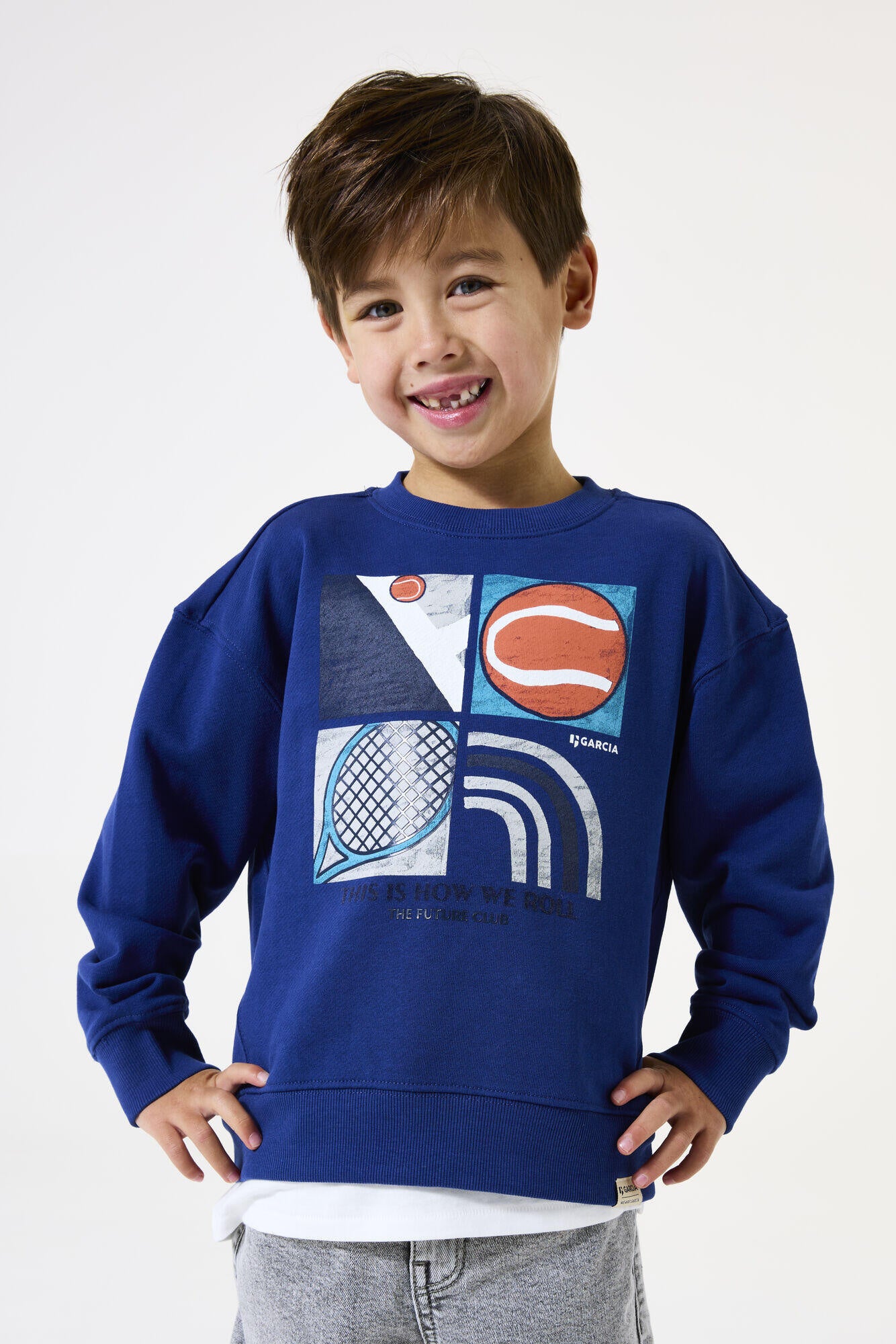 Sweatshirt aus Baumwolle - 7043-royal - Blau