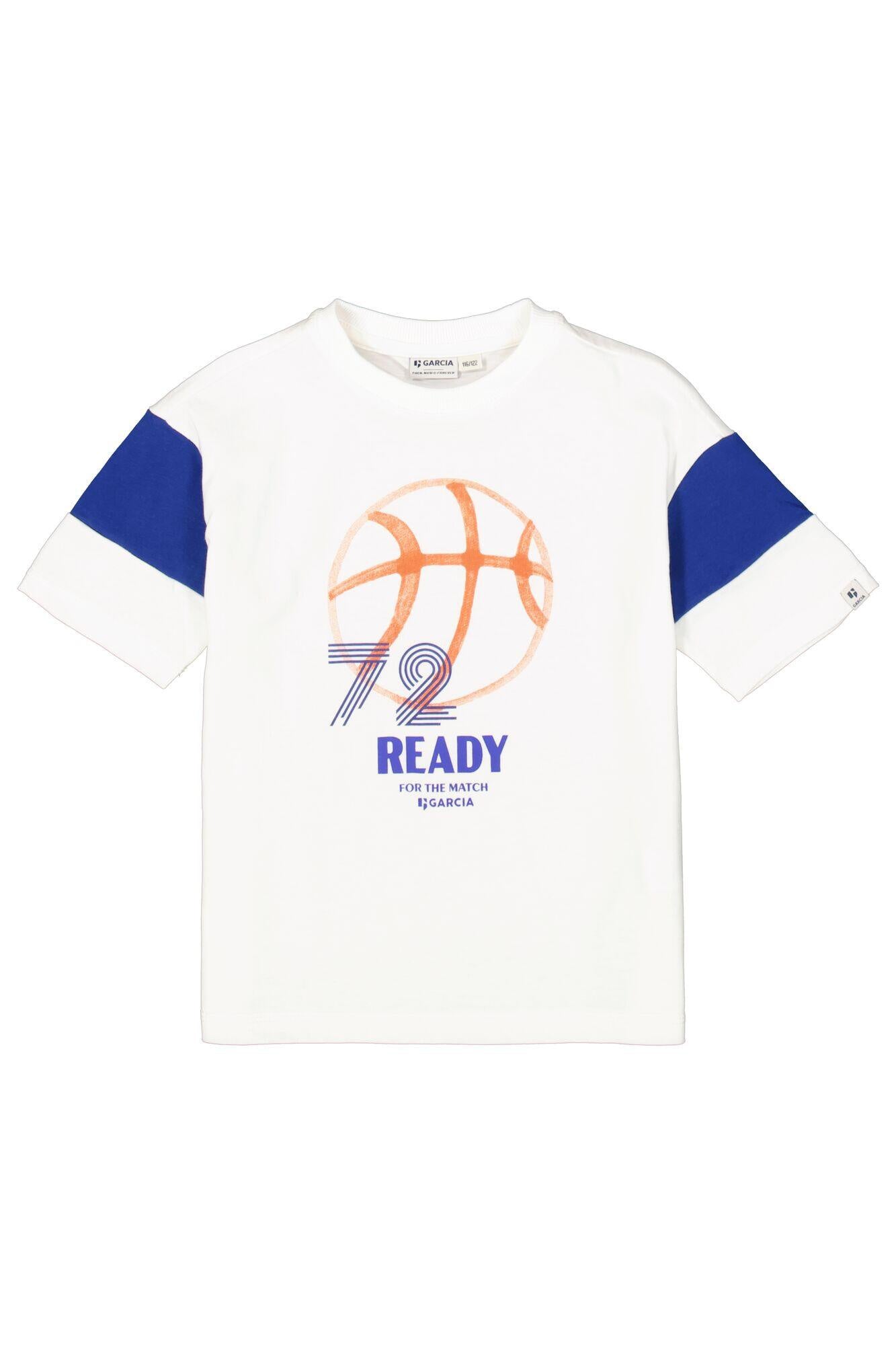 T-Shirt aus Baumwolle - 53-off white - Weiß