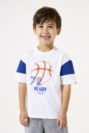 T-Shirt aus Baumwolle - 53-off white - Weiß