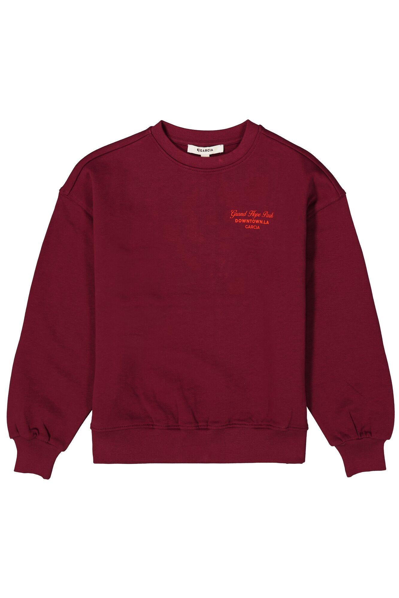 Sweatshirt aus Baumwolle - 6637-dark cherry - Rot