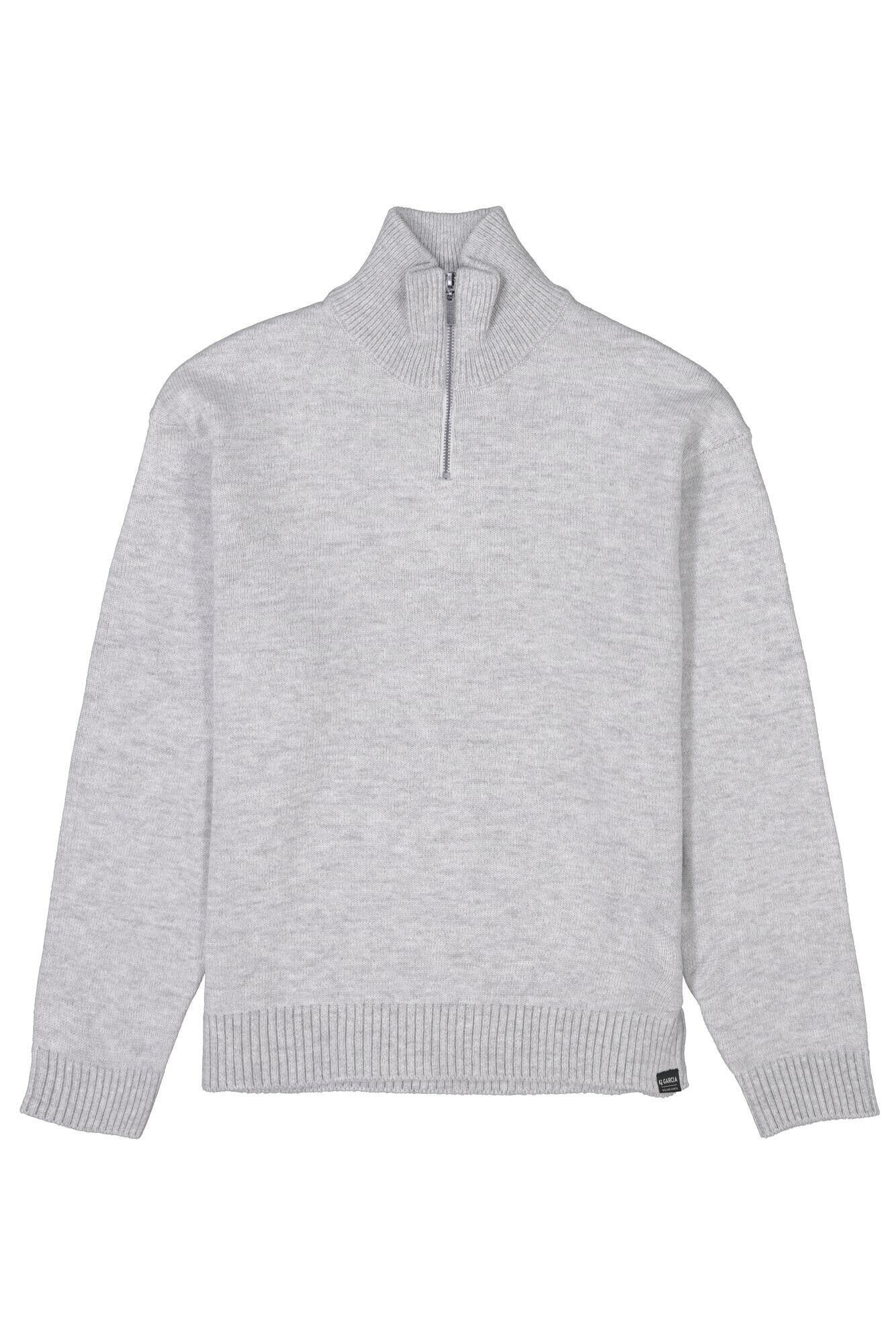 Strickpullover aus Baumwollmix - 123-mid grey melee - Grau