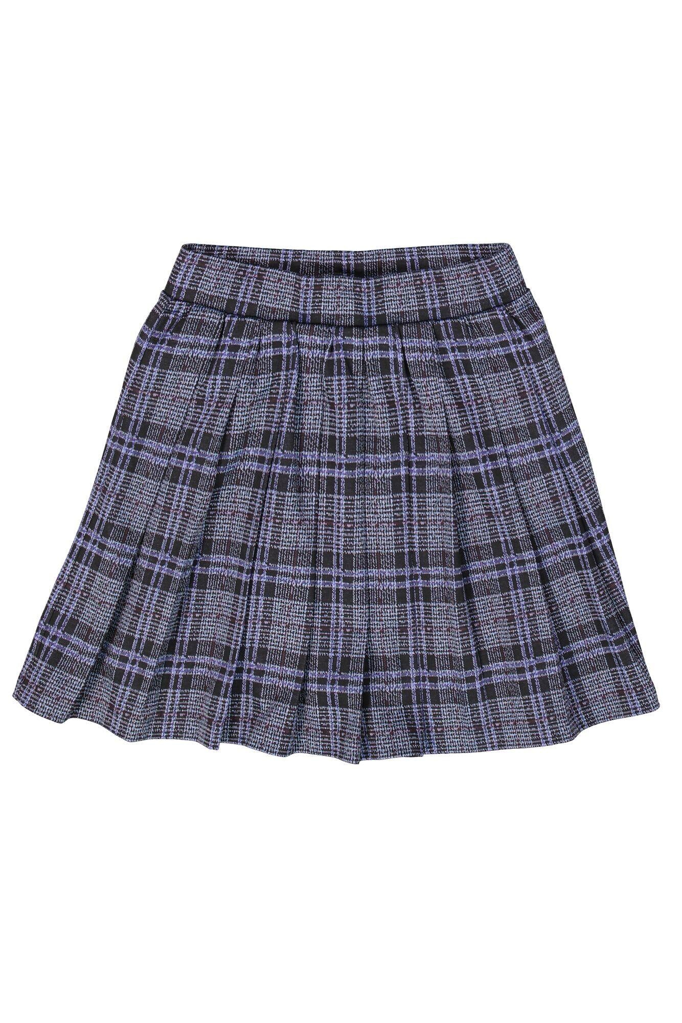 Faltenrock Mini kariert - 1755-off black - Blau