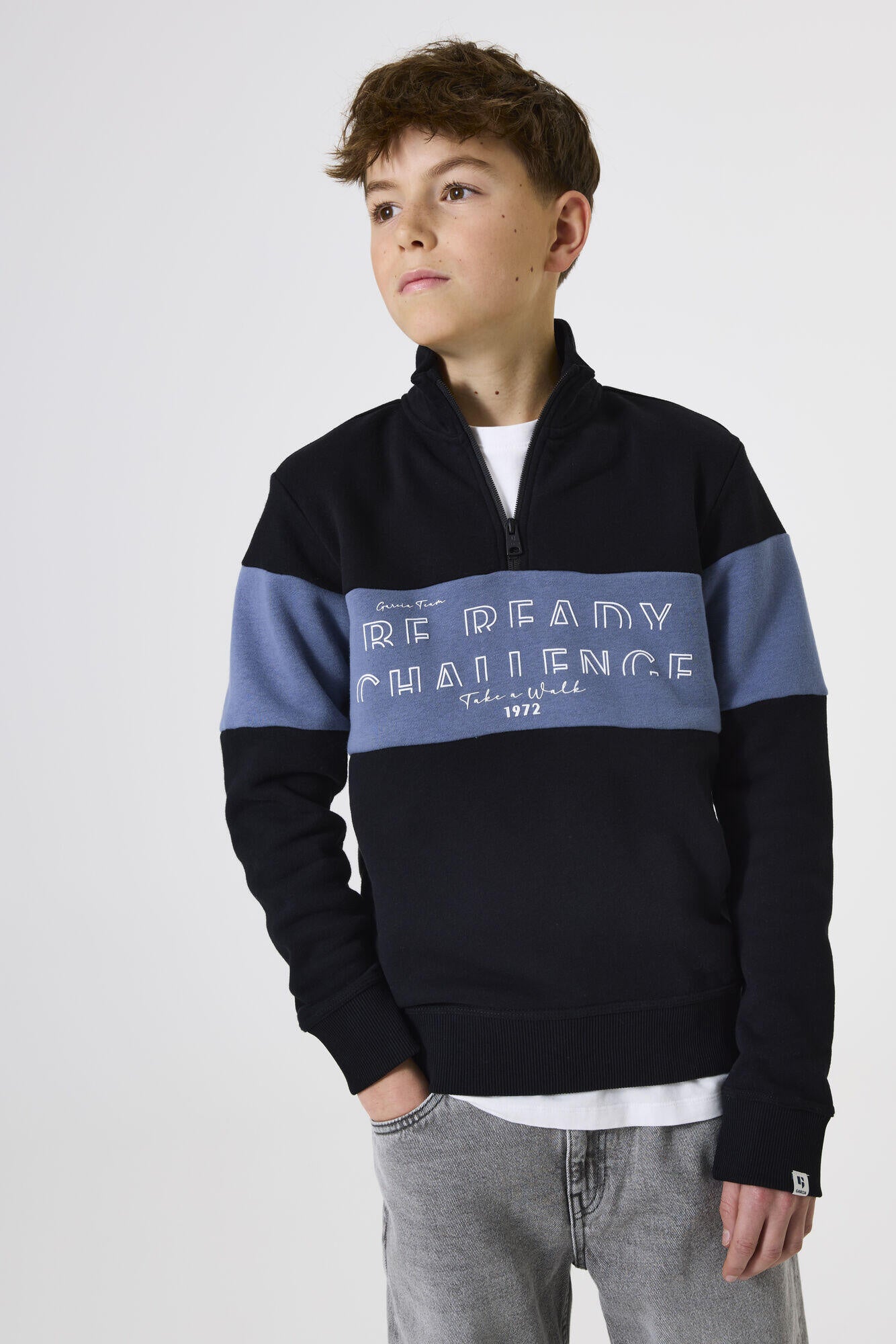 Sweatshirt aus Baumwollmix - 60-black - Schwarz