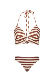 Triangel-Bikiniset padded - 354-Sable stripe - Braun