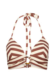 Triangel-Bikiniset padded - 354-Sable stripe - Braun