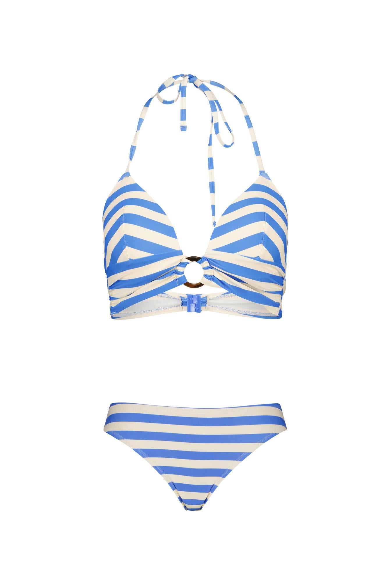 Triangel-Bikiniset padded - 355-Ortensia blue stripe - Blau