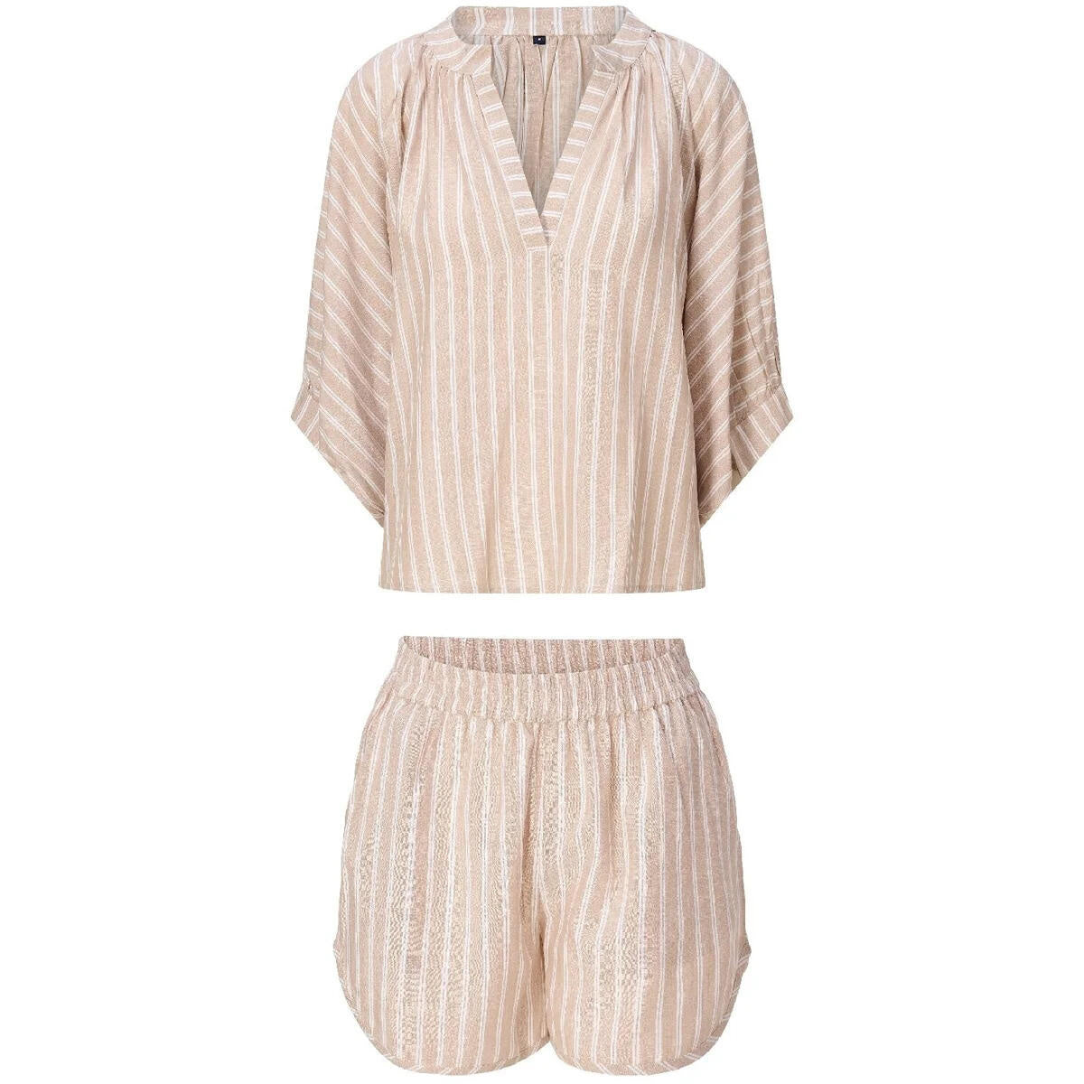 Pyjama-Set gestreift - 367-Dark beige stripe - Beige