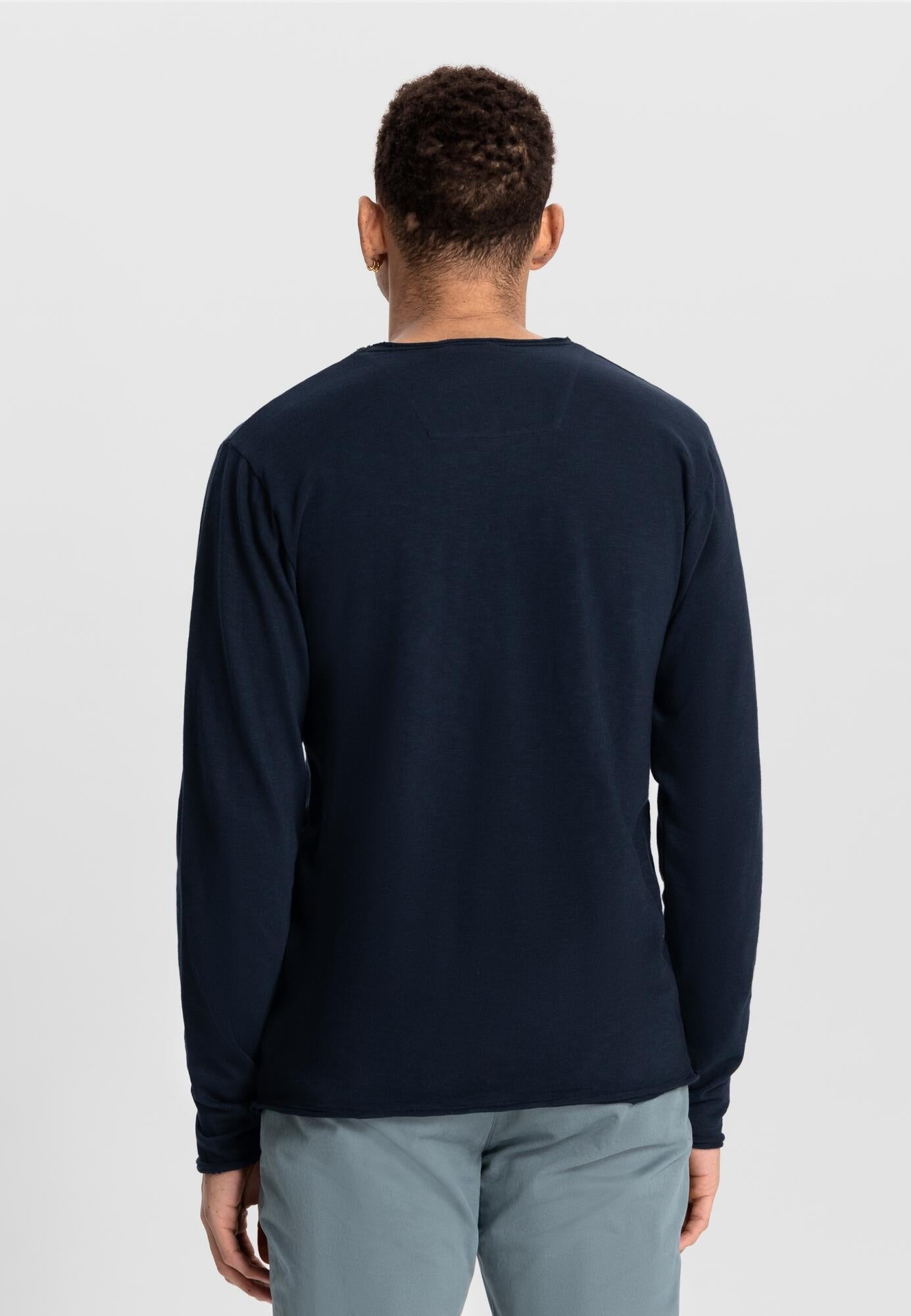 Langarmshirt aus Bio-Baumwolle - 649-Dk. Navy - Blau