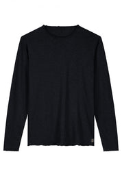 Langarmshirt aus Bio-Baumwolle - 999-Black - Schwarz